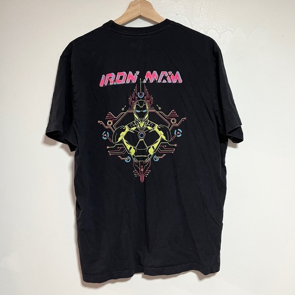 Marvel Iron Man Neon Circuit Graphic Black T-Shirt - Size L - Picture 4 of 8